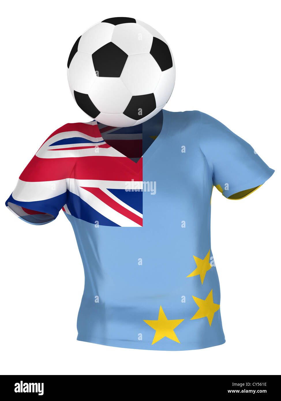 National Soccer Team of Tuvalu . All Teams Collection . Isolated Stock