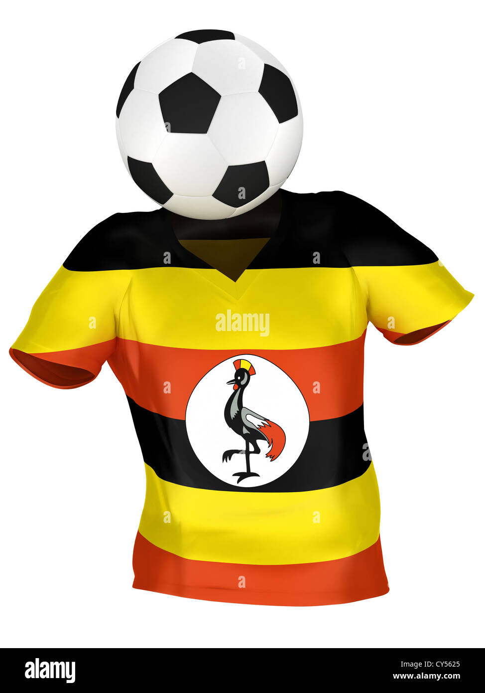 National Soccer Team of Uganda . All Teams Collection . Isolated Stock