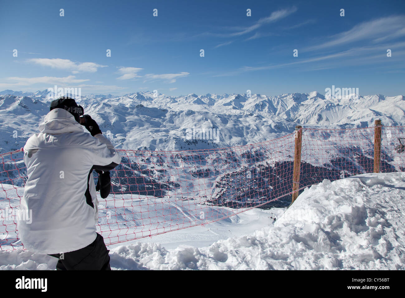 French Alps at the 3 vallees ski resort Stock Photo