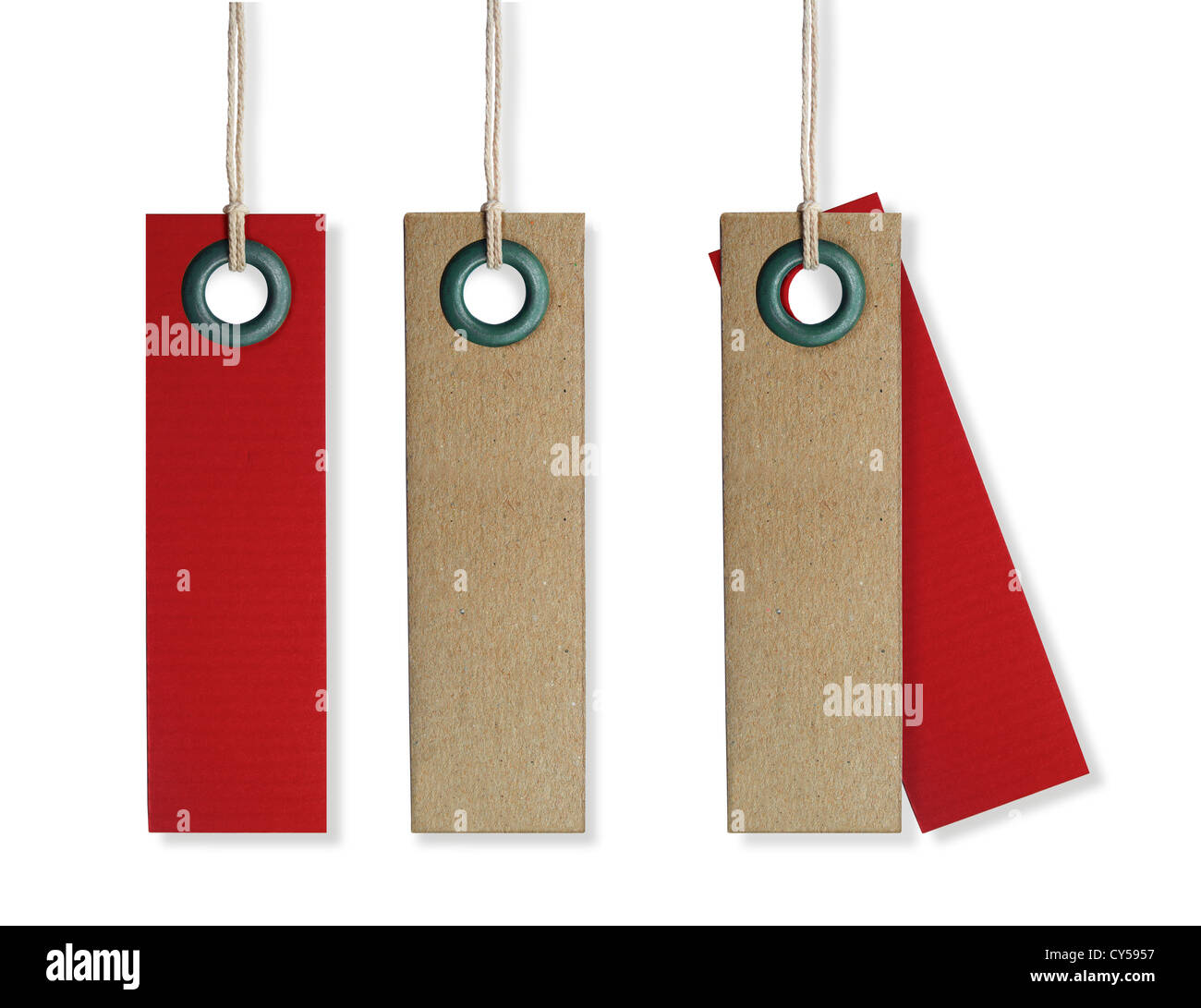 cardboard blank clothing labels on a white background Stock Photo Alamy