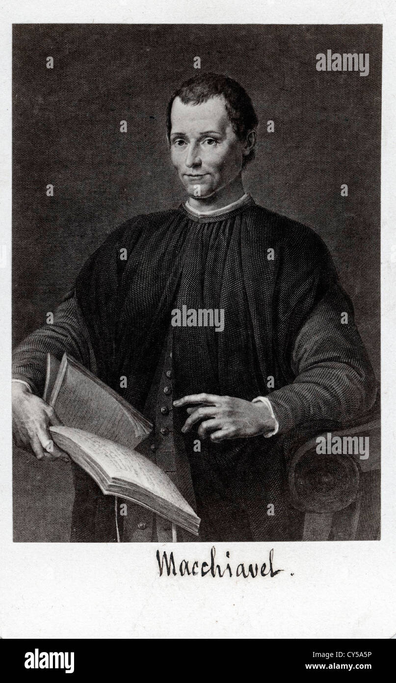 Portrait of Niccolo Machiavelli, ca 1890 Stock Photo