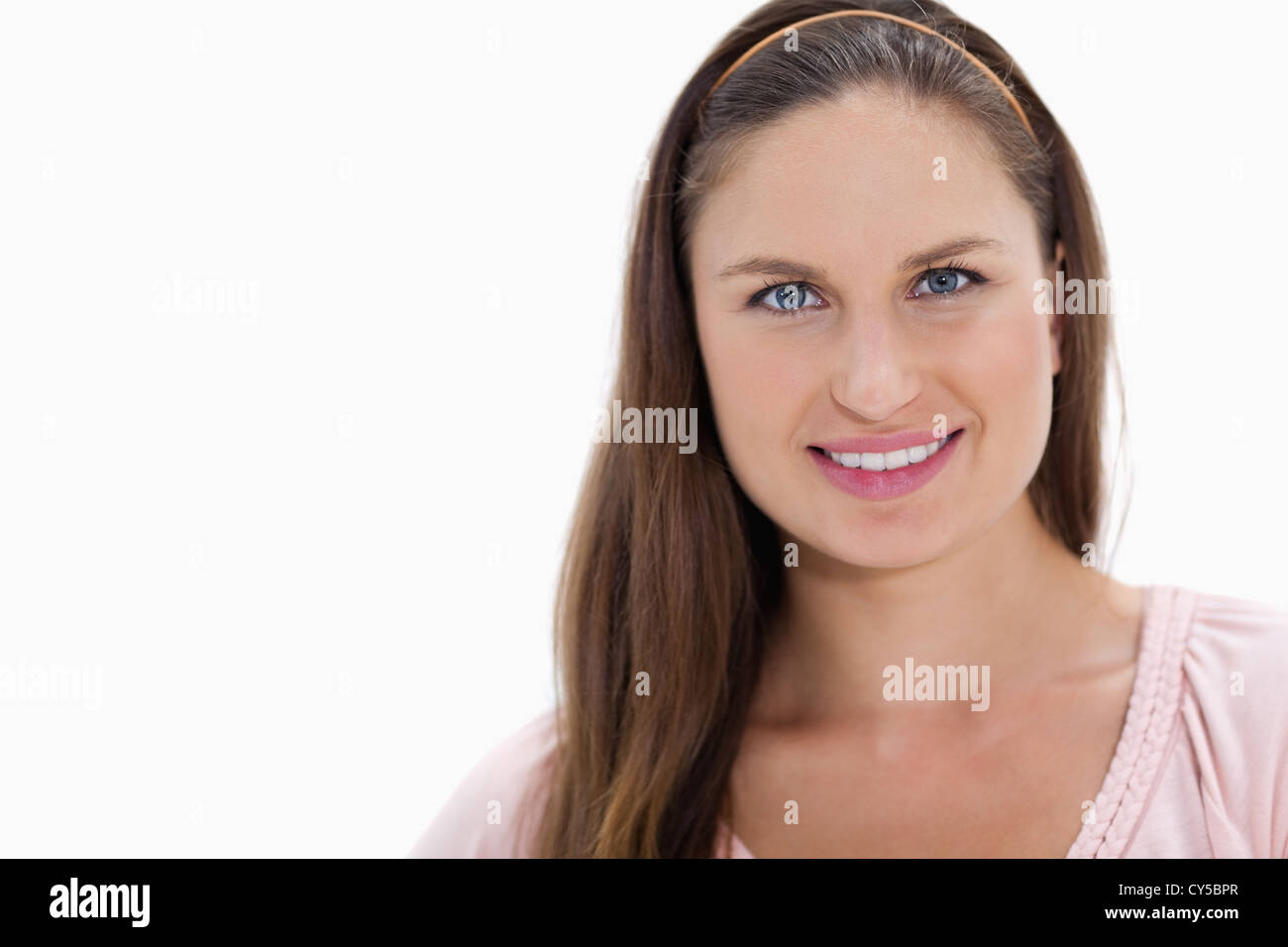 Smiling brown hair woman hi-res stock photography and images - Alamy