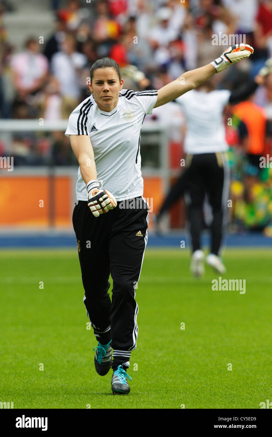 Germany goalkeeper Ursula Holl warms up before the opening match of the FIFA Women's World Cup soccer tournament against Canada. Stock Photo
