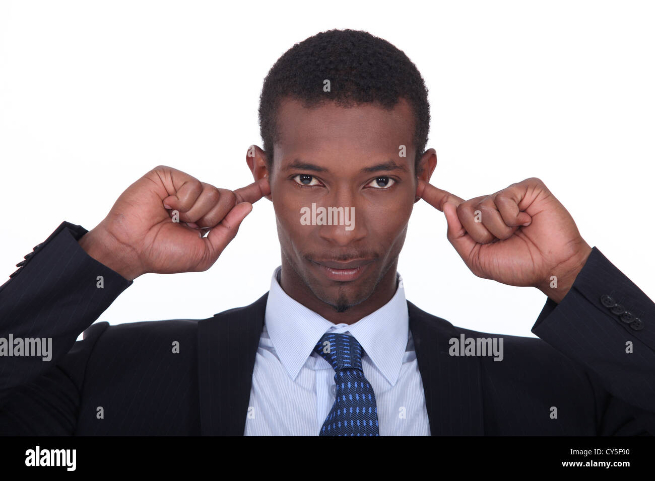 Fingers in ears Stock Photo Alamy
