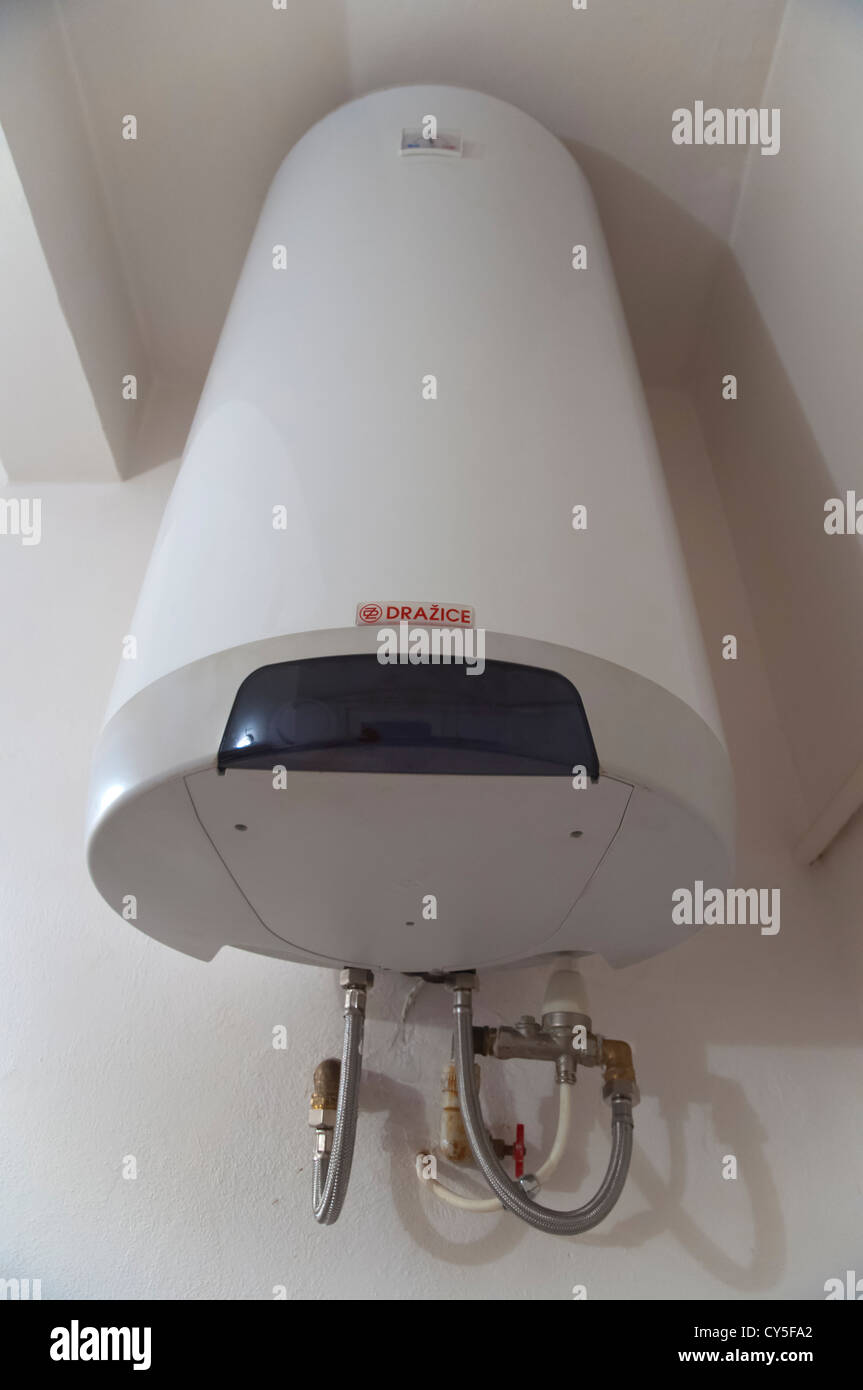 Domestic hot water boiler heater Prague Czech Republic Europe Stock