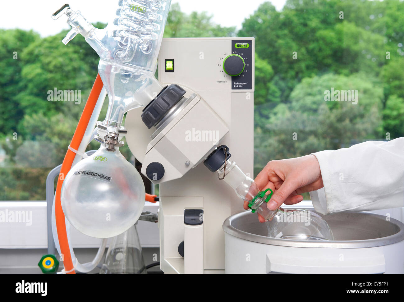 rotary evaporation system in science laboratory Stock Photo