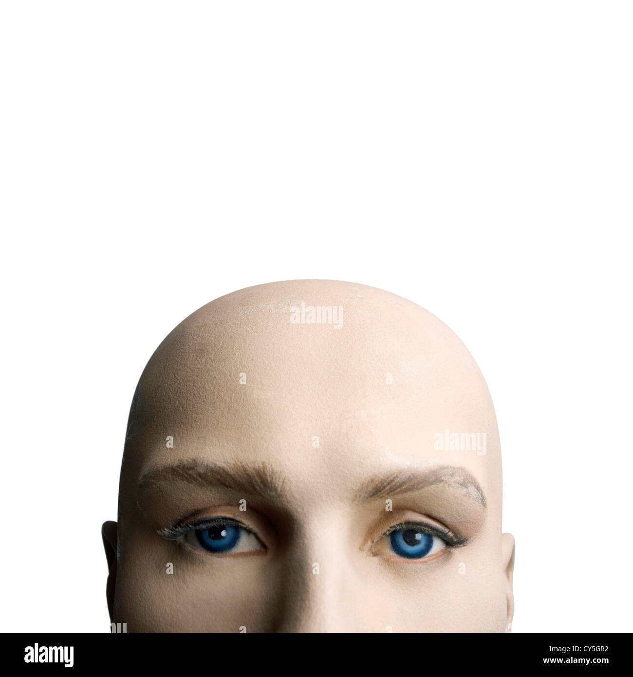 Bald head of a dummy - textured image Stock Photo