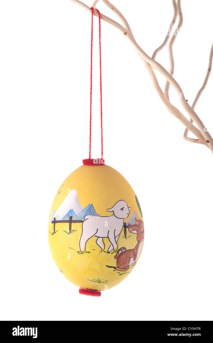 Colorful easter egg isolated on white background Stock Photo - Alamy