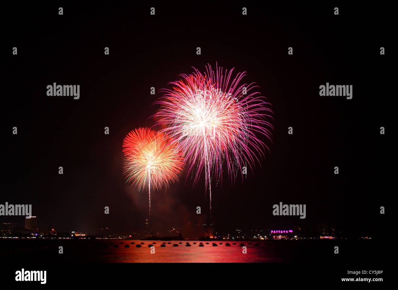 Firework At Night Stock Photo - Alamy