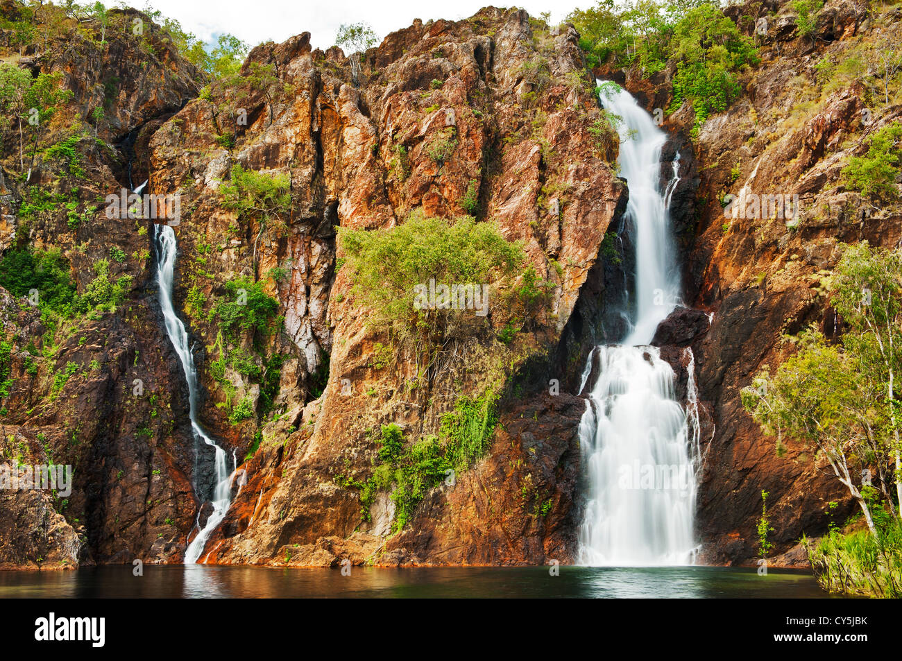 Wangi Falls at the beginning of the dry season. Stock Photo