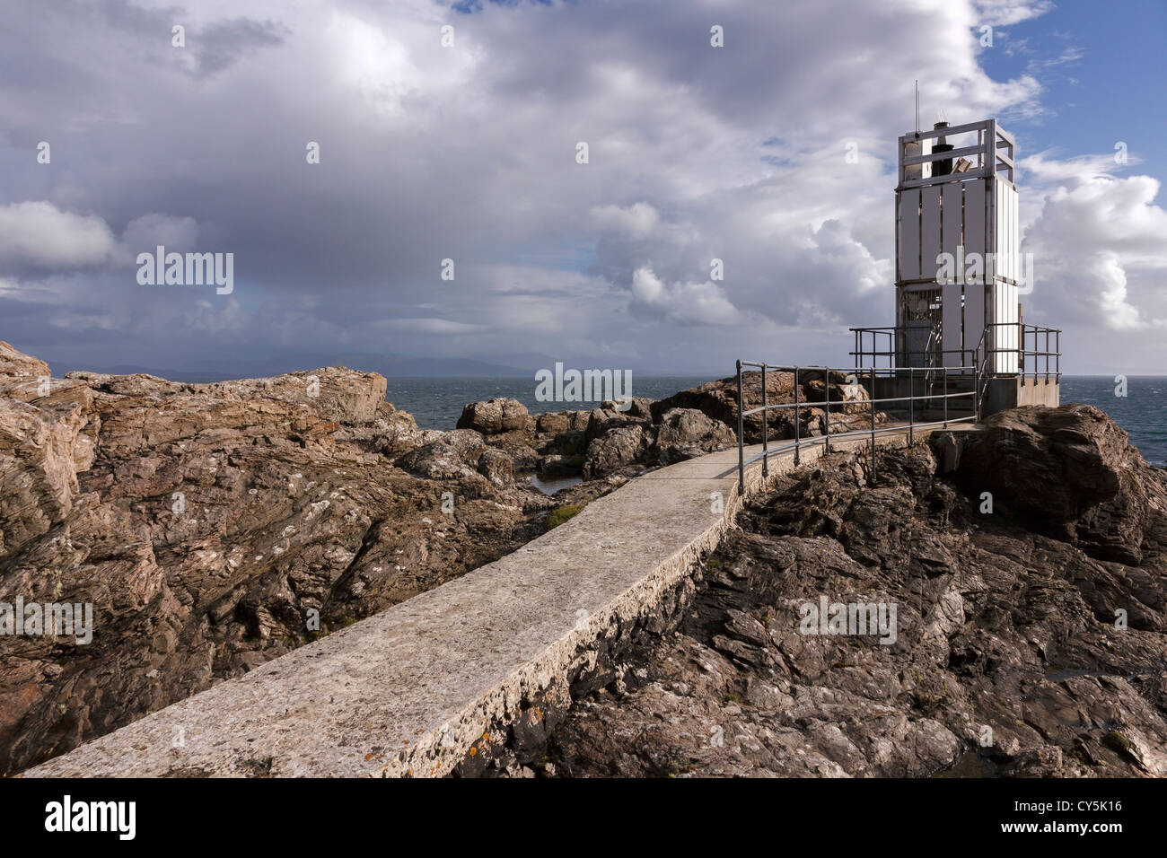 Sleat Point Lighthouse, Isle of Skye, Scotland, UK Stock Photo