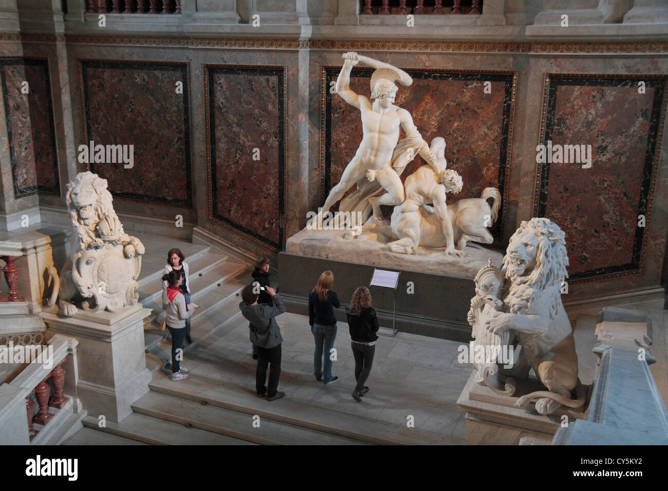 'Theseus defeated the Centaur' by Antonio Canova in the Kunsthistorisches Museum, Vienna, Austria. Stock Photo