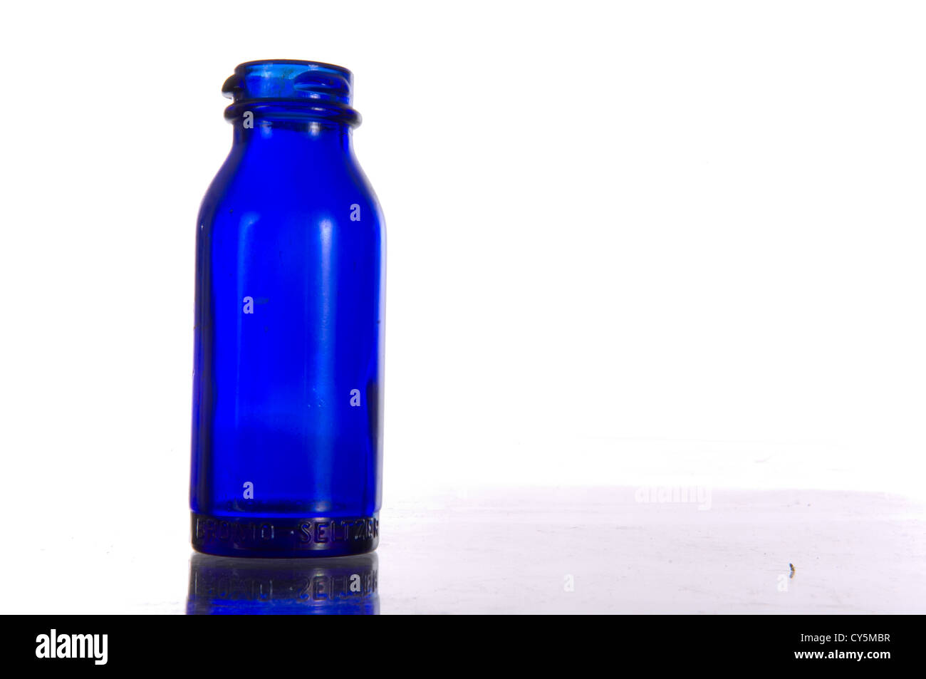 Cobalt blue antique prescription medicine bottle Stock Photo Alamy