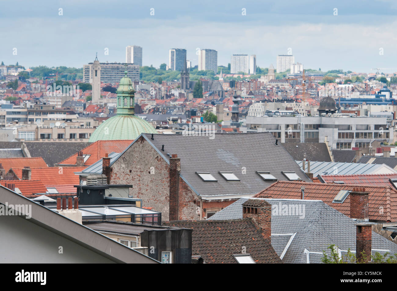 Panoramic view of Brussels, Belgium. Stock Photo