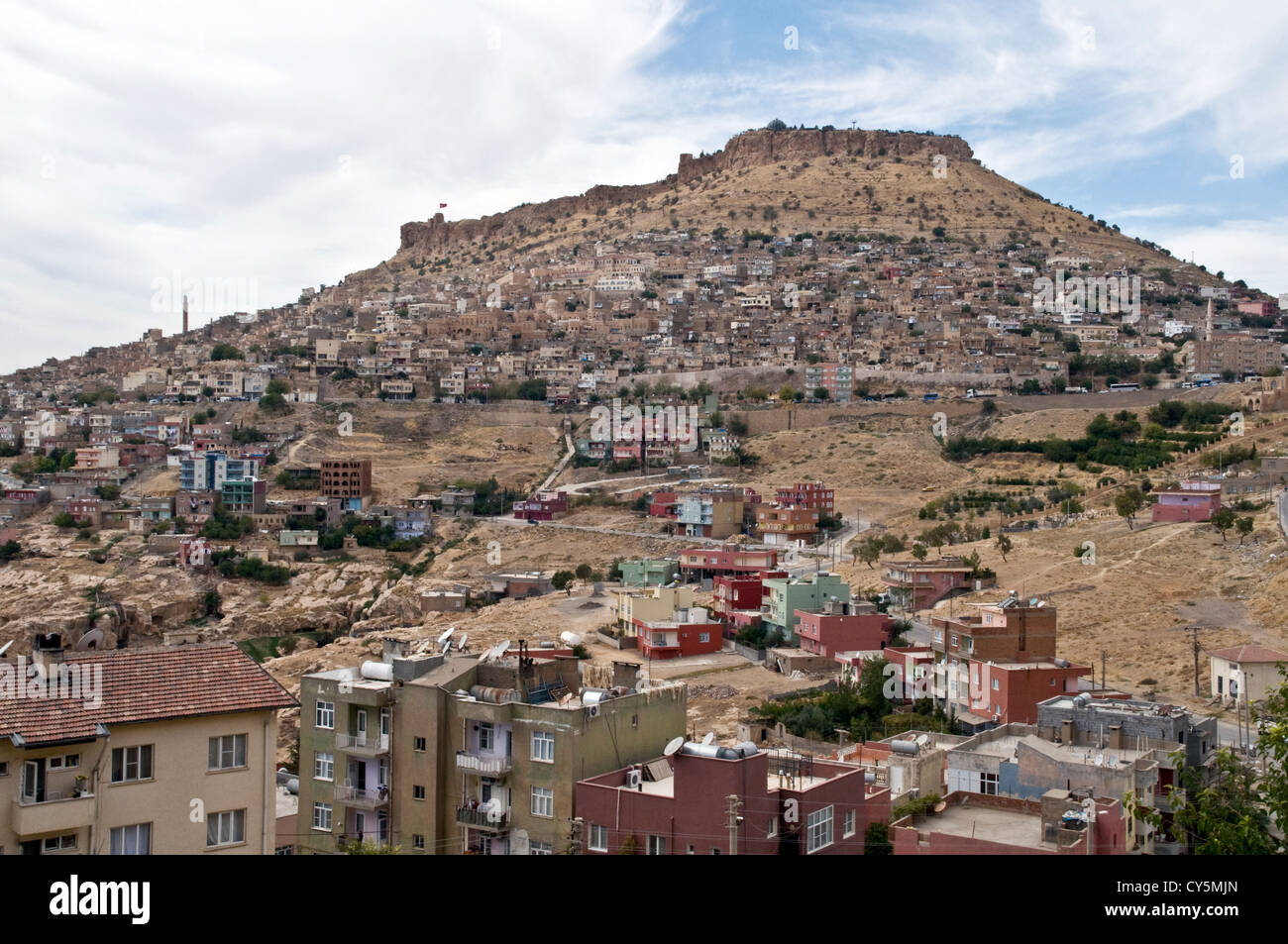 The ancient Turkish hillside city of Mardin located in the eastern Anatolia region of southeastern Turkey, near the border with Syria. Stock Photo