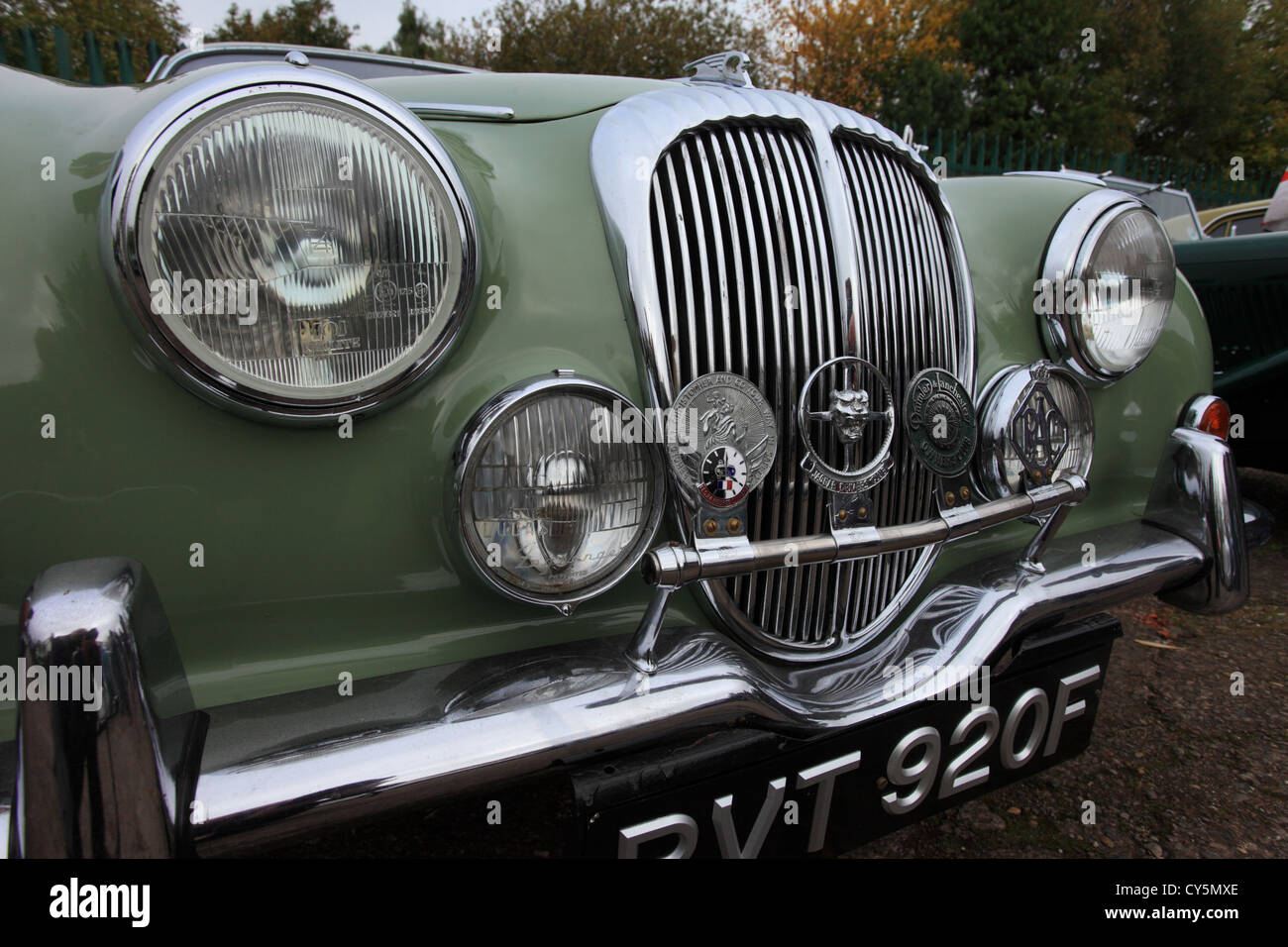 Vintage car front from the mid twentieth century. Stock Photo