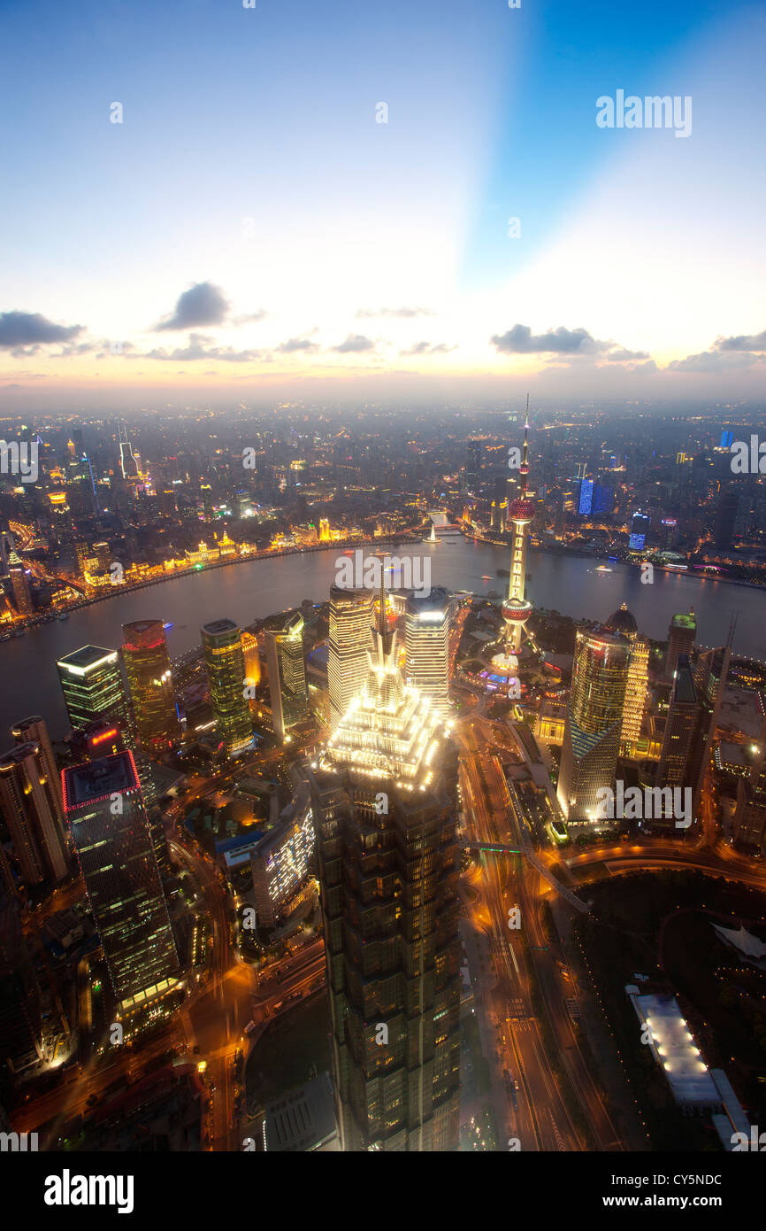 Aerial view of shanghai lujiazui ,shanghai china Stock Photo