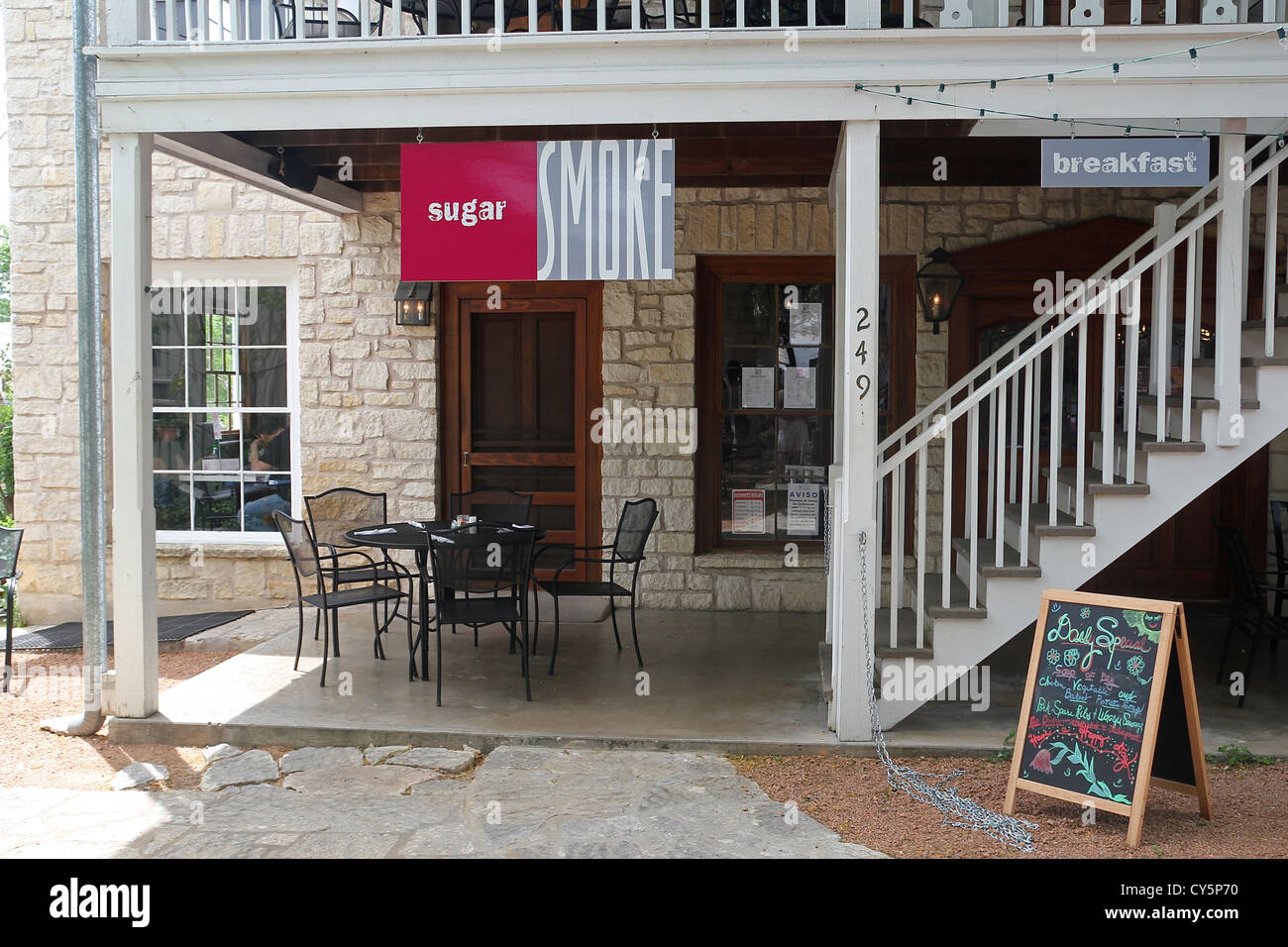 Sugar and Smoke, a restaurant and bakery in Fredericksburg, Texas Stock