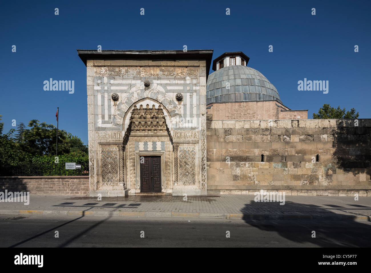 Turkey, Konya, Karatay Madrasa, entrance portal and facade Stock Photo