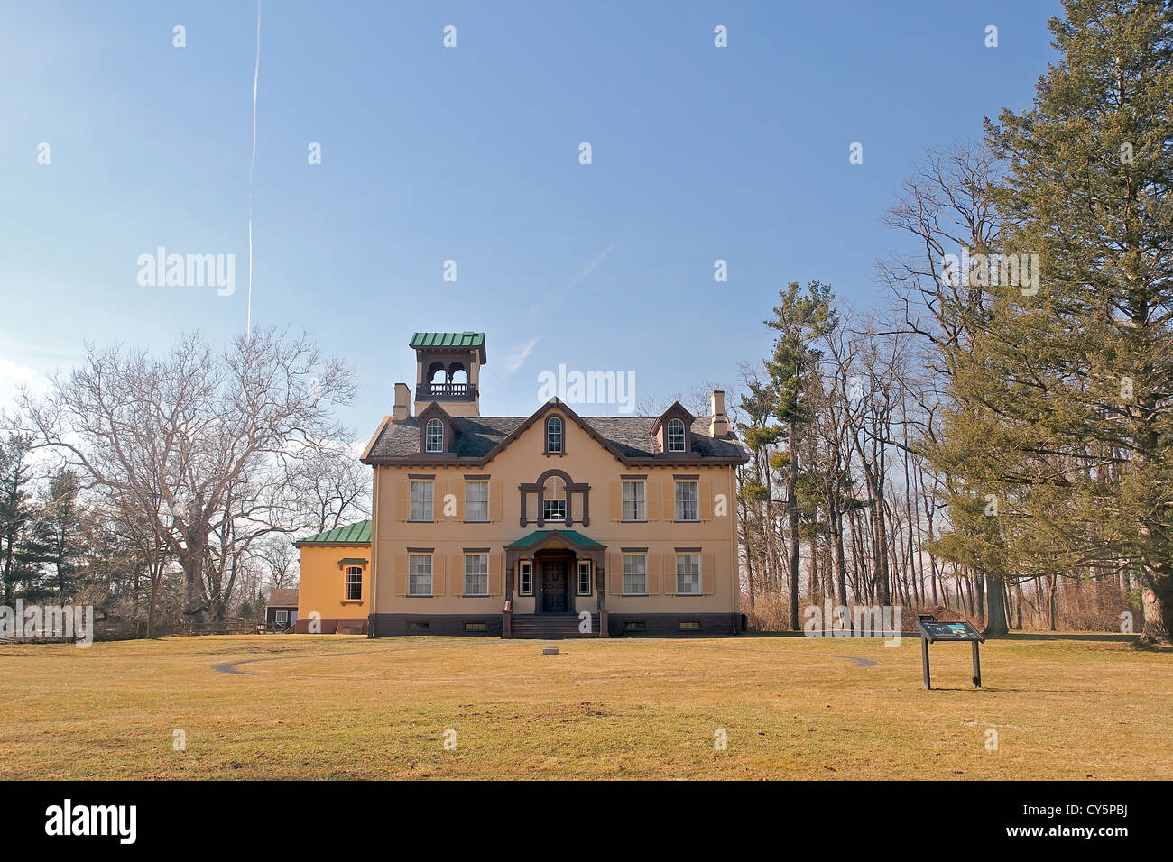 Lindenwald, built in 1797, became home to American President Martin Van Buren during his retirement, until his death in 1862. Stock Photo