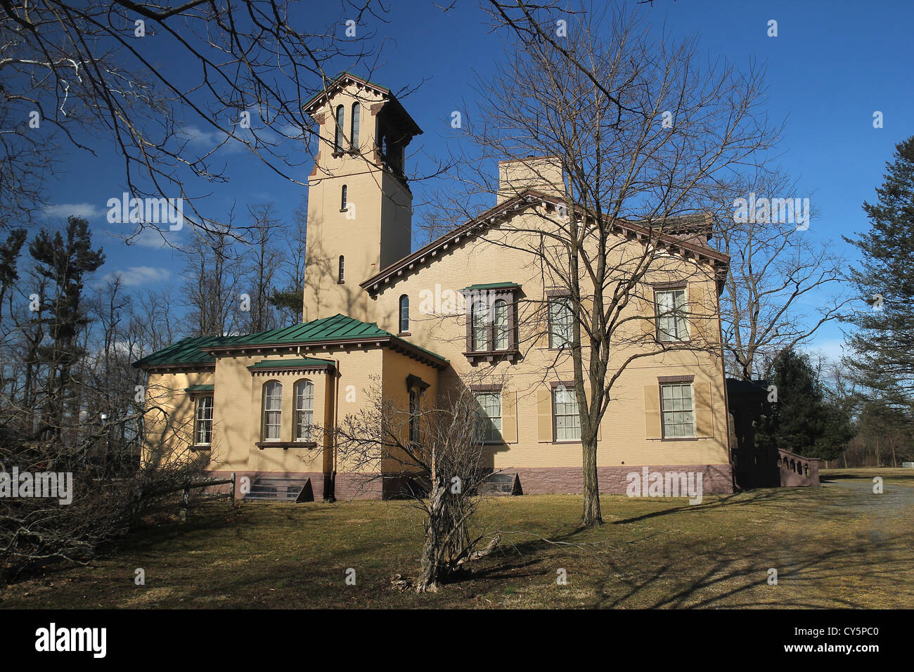 Lindenwald, built in 1797, became home to American President Martin Van Buren during his retirement, until his death in 1862. Stock Photo