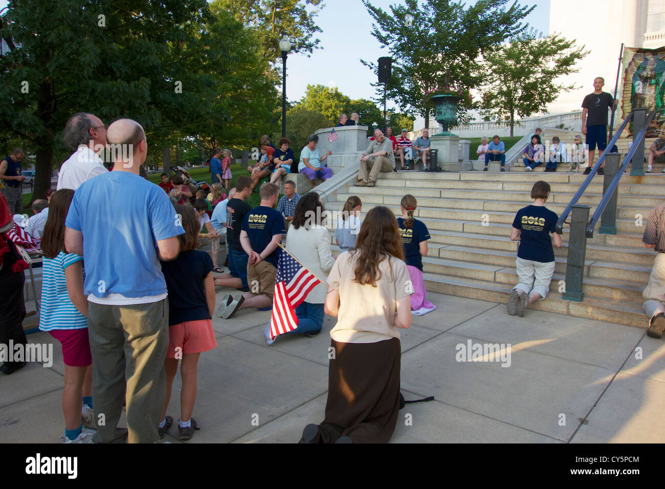 Anti abortion rights protesters, state capitol, Madison, Wisconsin Stock Photo