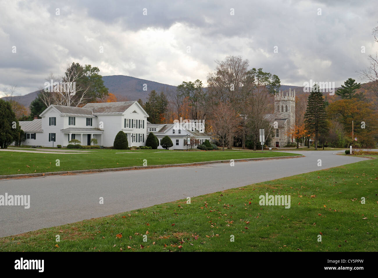 A street in the town of Dorset, Vermont Stock Photo Alamy