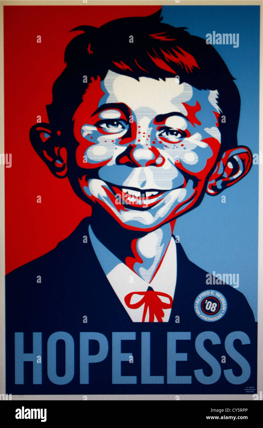 Alfred E. Neuman presidential Election 'Hopeless' poster Stock Photo