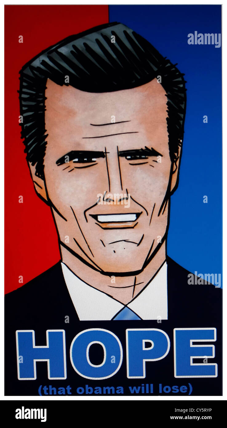 Mitt Romney 'Hope' poster - candidate against Barack Obama Stock Photo