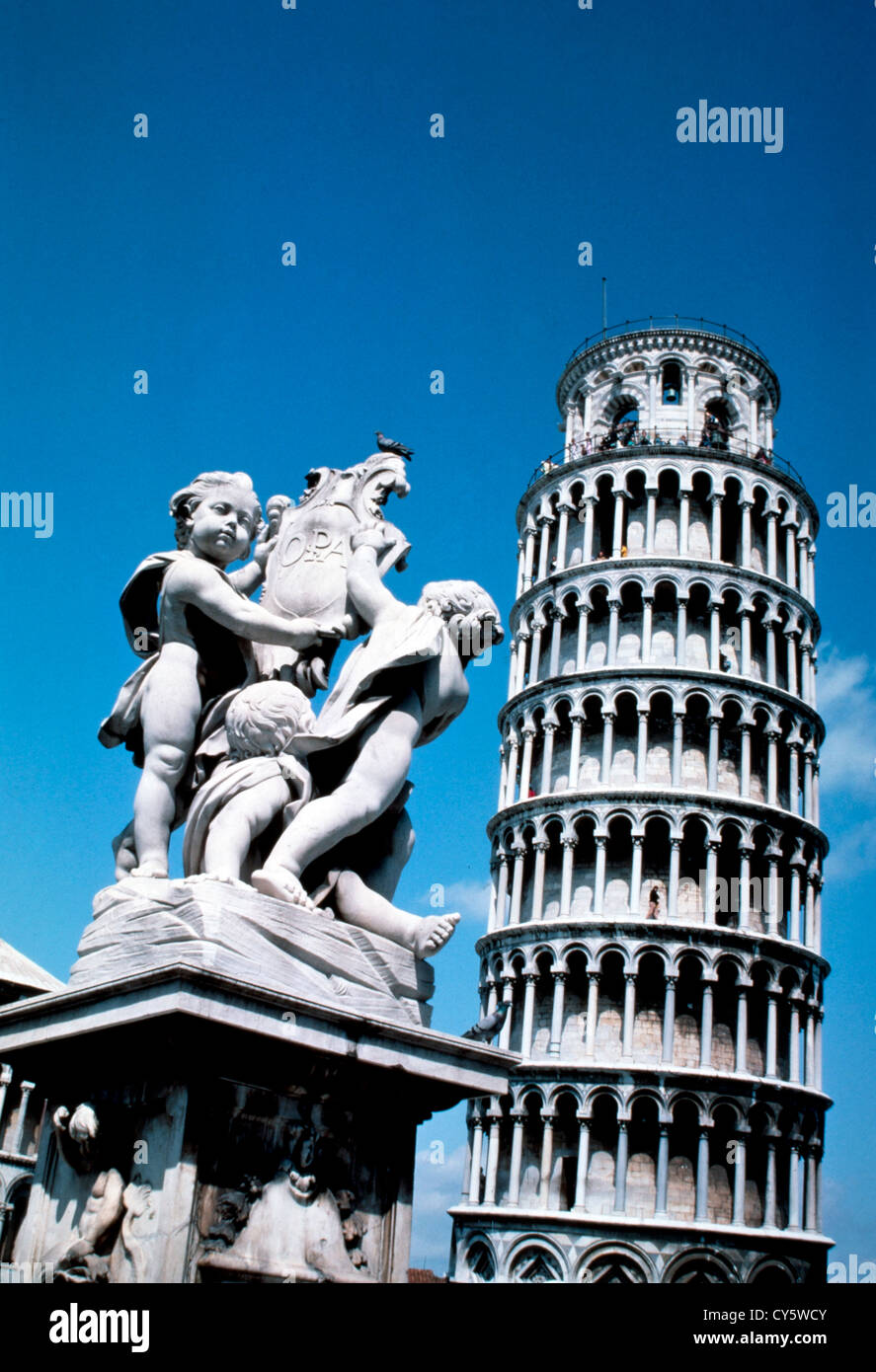 LEANING TOWER OF PISA,TUSCANY,ITALY Stock Photo