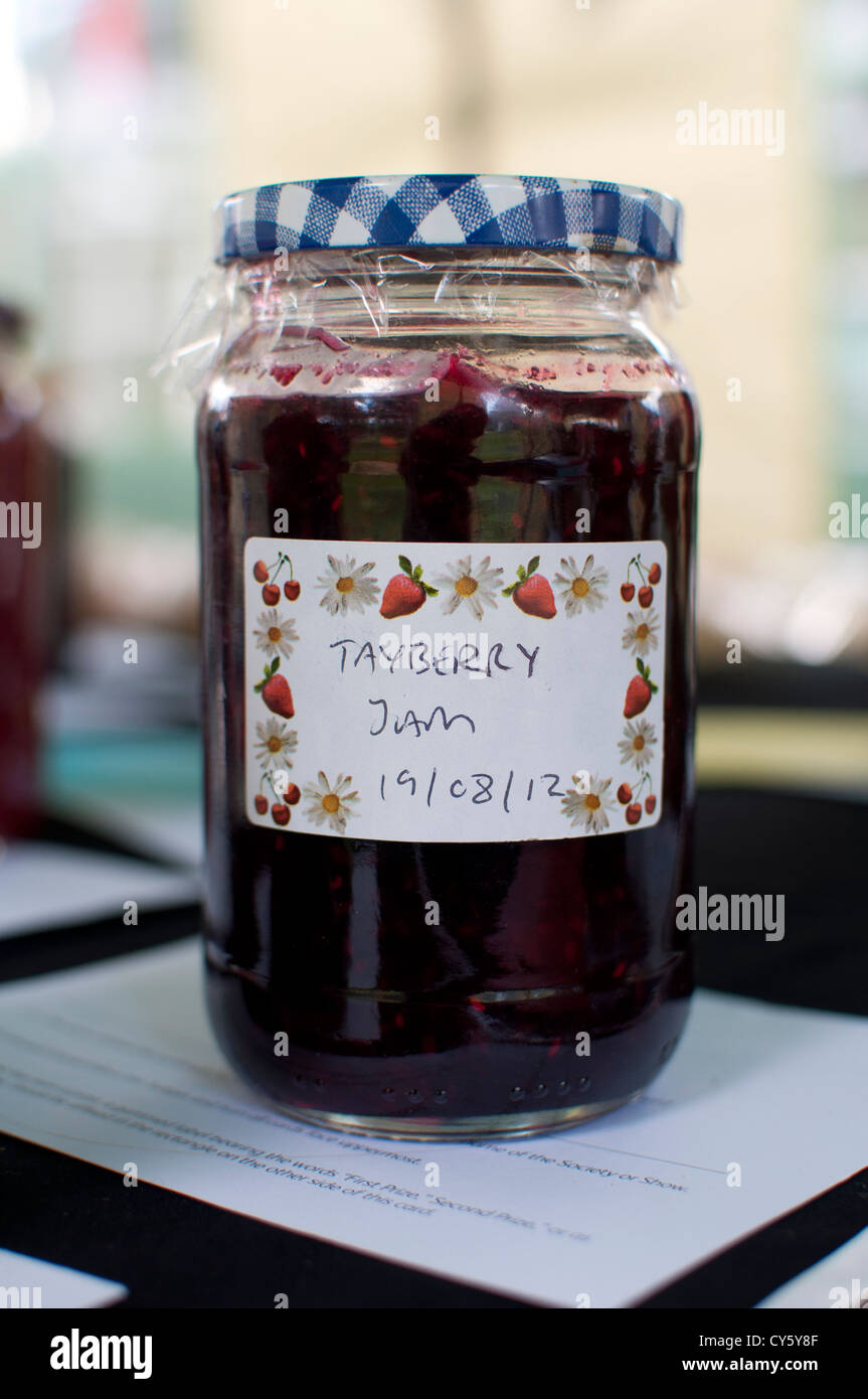Home made tayberry jam Stock Photo