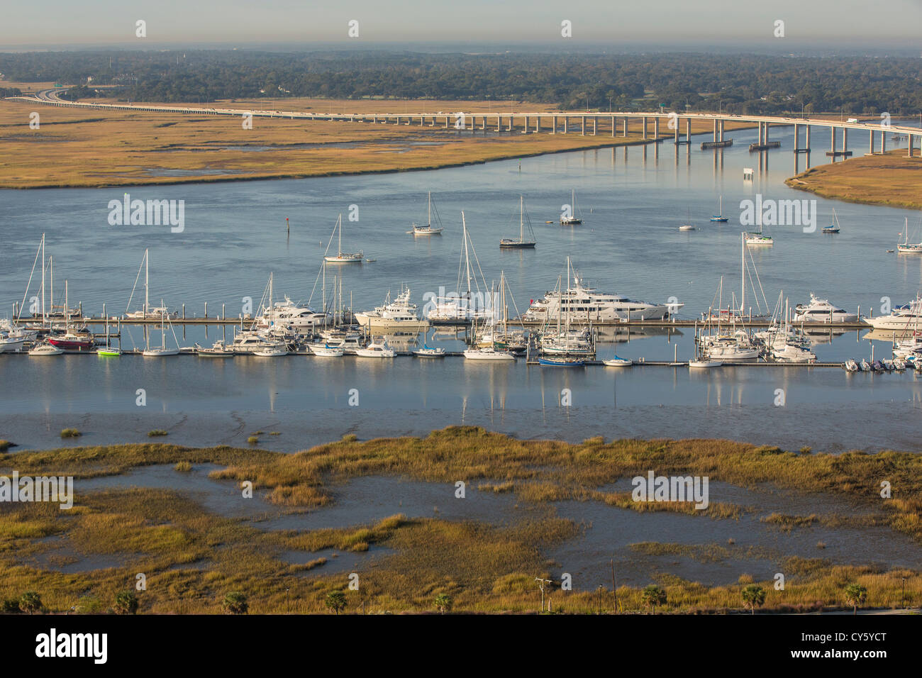 Aerial view of Charleston, South Carolina Stock Photo Alamy