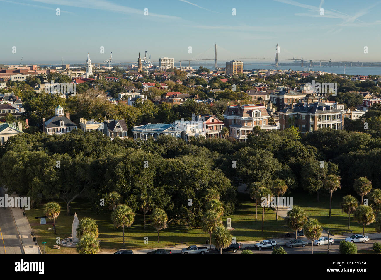 Aerial View Of The Battery Charleston South Carolina Stock Photo Alamy