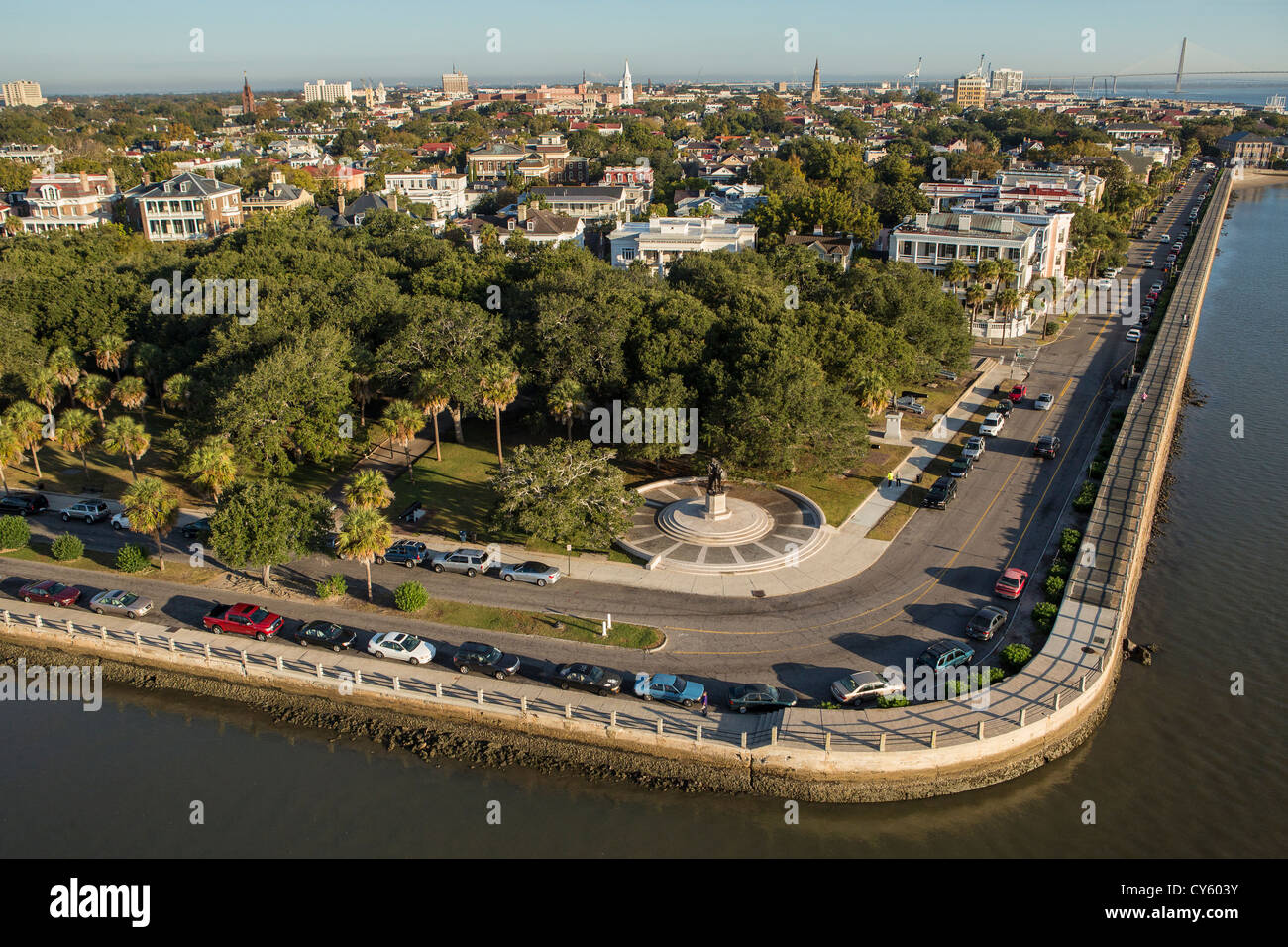 Aerial View Of The Battery Charleston South Carolina Stock Photo Alamy