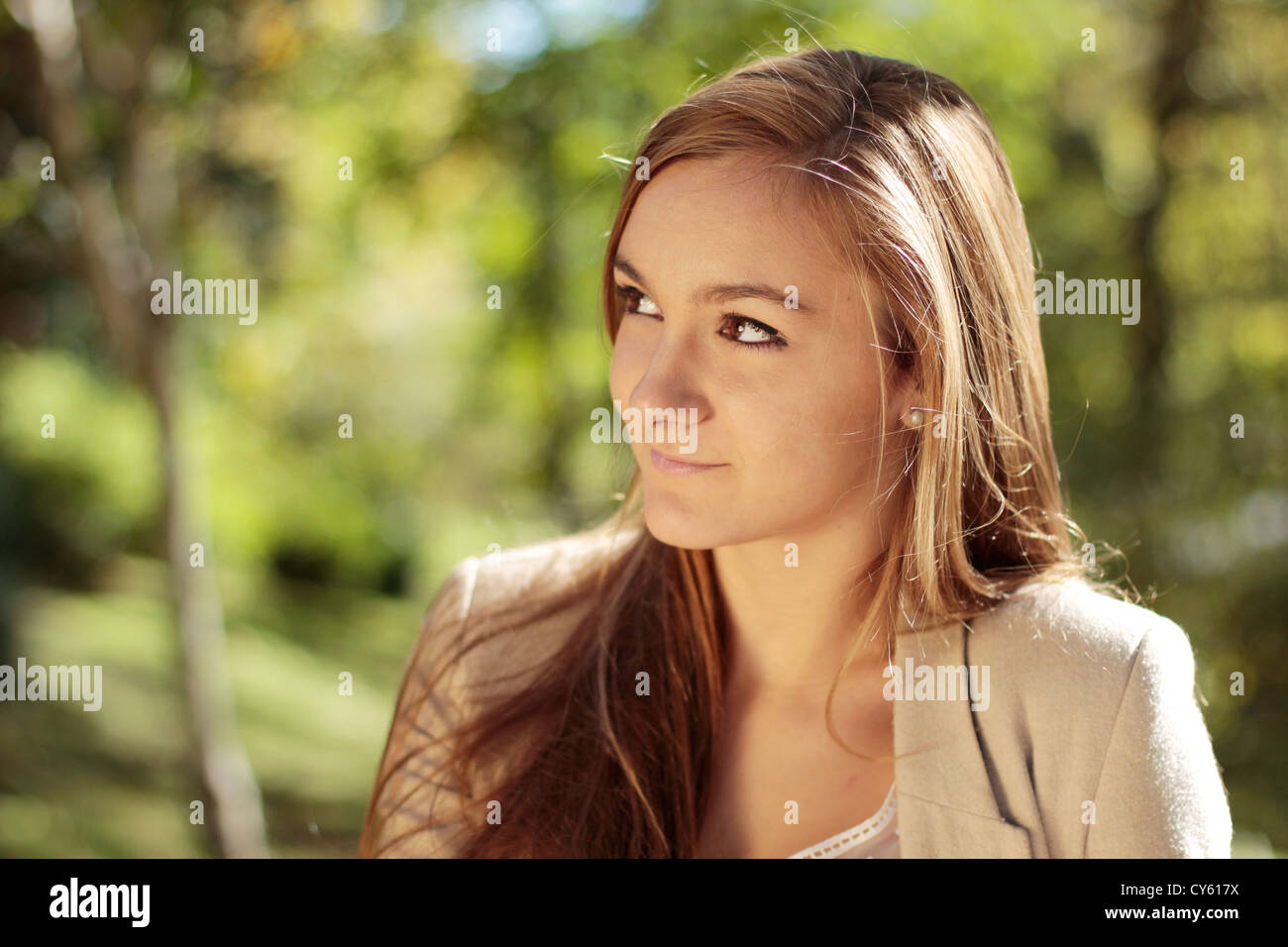 Young woman in basque hi-res stock photography and images - Alamy