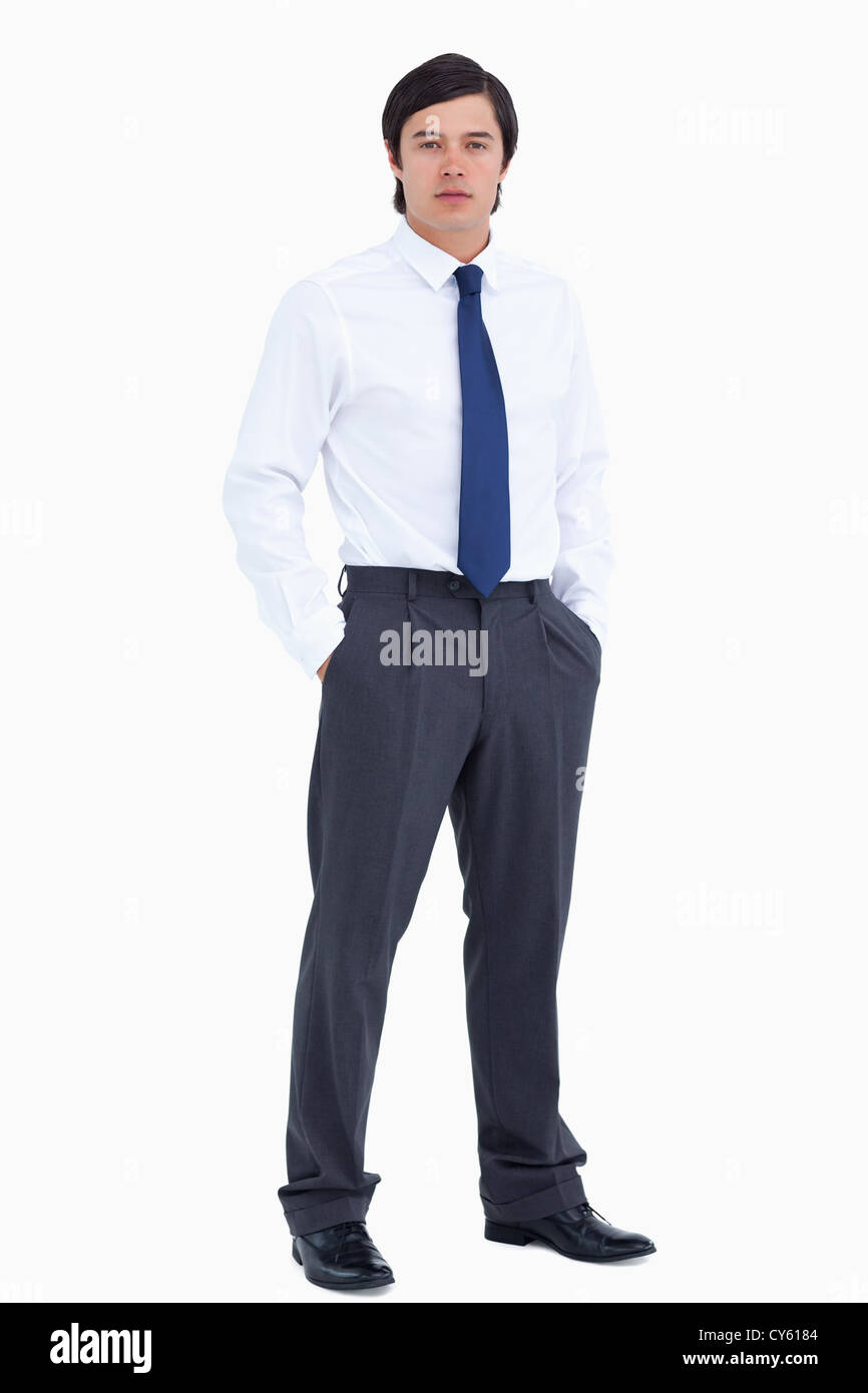 Tradesman with his hands in his pockets Stock Photo