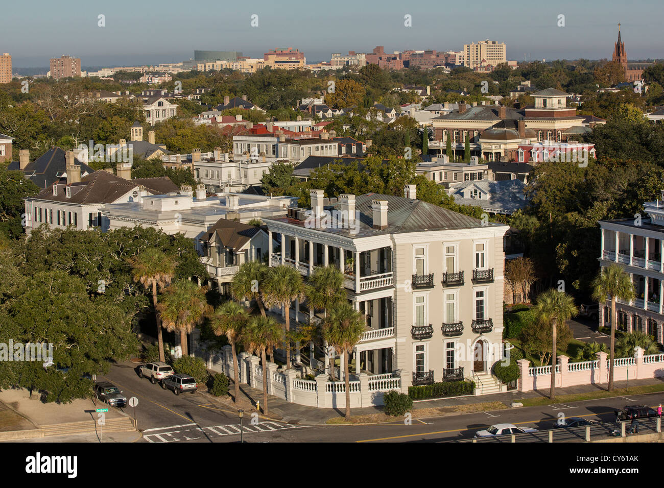 Aerial View Of The Battery Charleston South Carolina Stock Photo Alamy