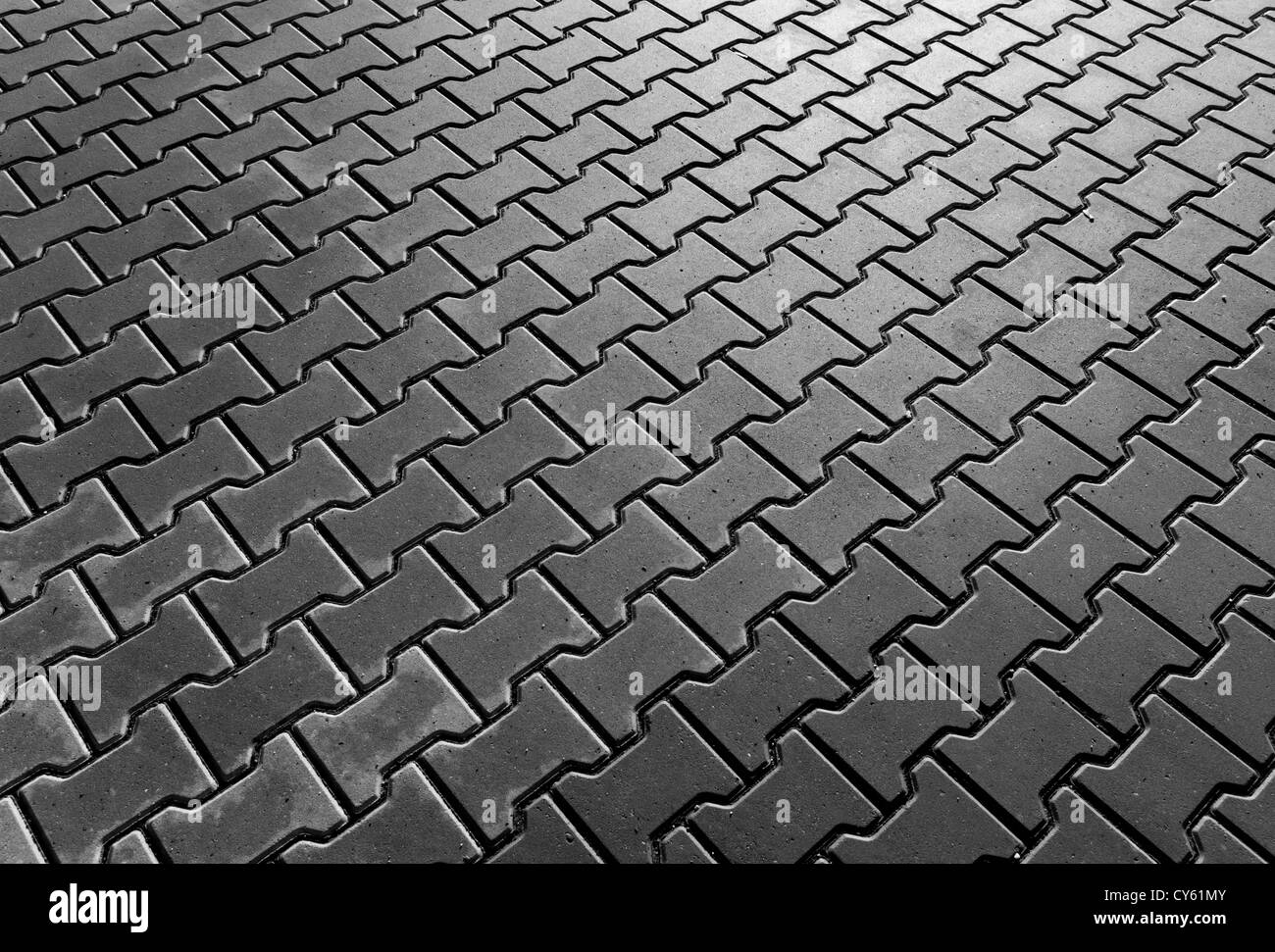 part of a concrete pavement in black and white Stock Photo