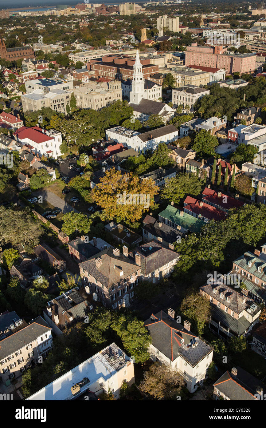 Aerial View Of The Historic District Of Charleston South Carolina