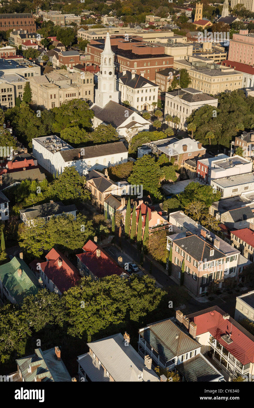 Aerial view of the historic district of Charleston, South Carolina