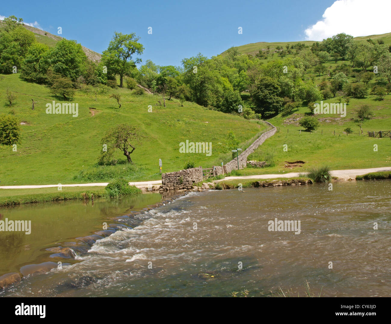 Dove Dale in the Peak District National Park Ashborne Derbyshire England Stock Photo