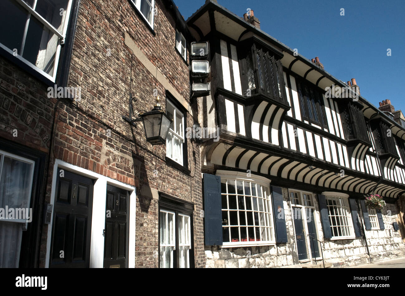 old Tudor houses of York Stock Photo Alamy