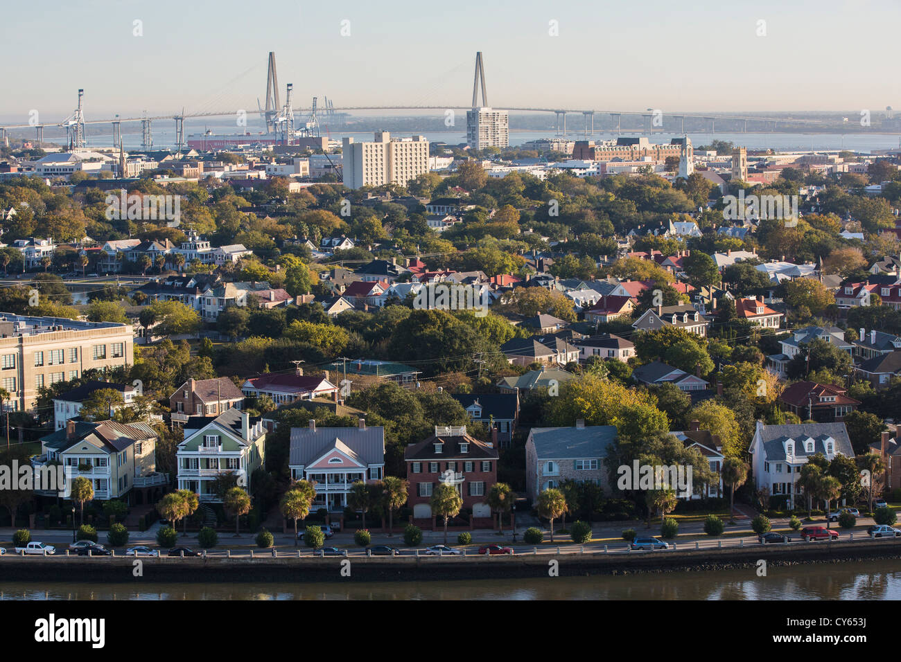 Aerial view of the Battery Charleston, South Carolina Stock Photo Alamy