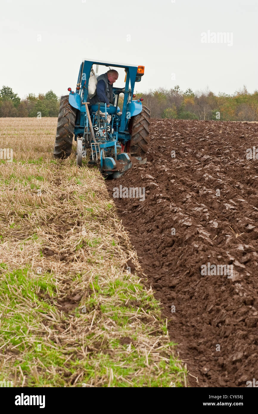 Vintage blue Ford Tractor Stock Photo Alamy