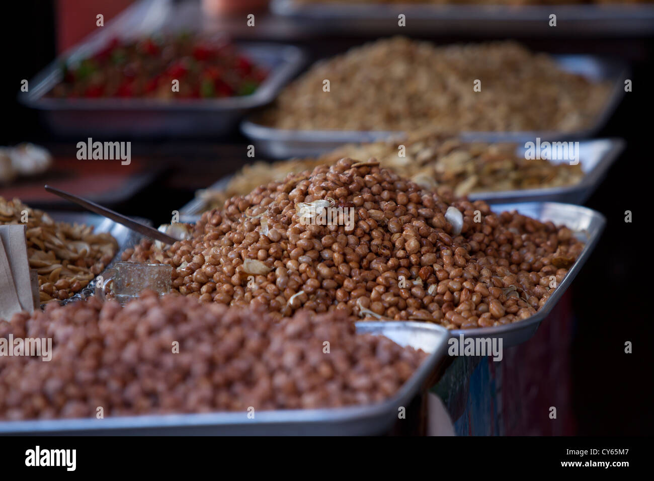 Roasted peanuts for sale,road side stall,Philippines Stock Photo Alamy