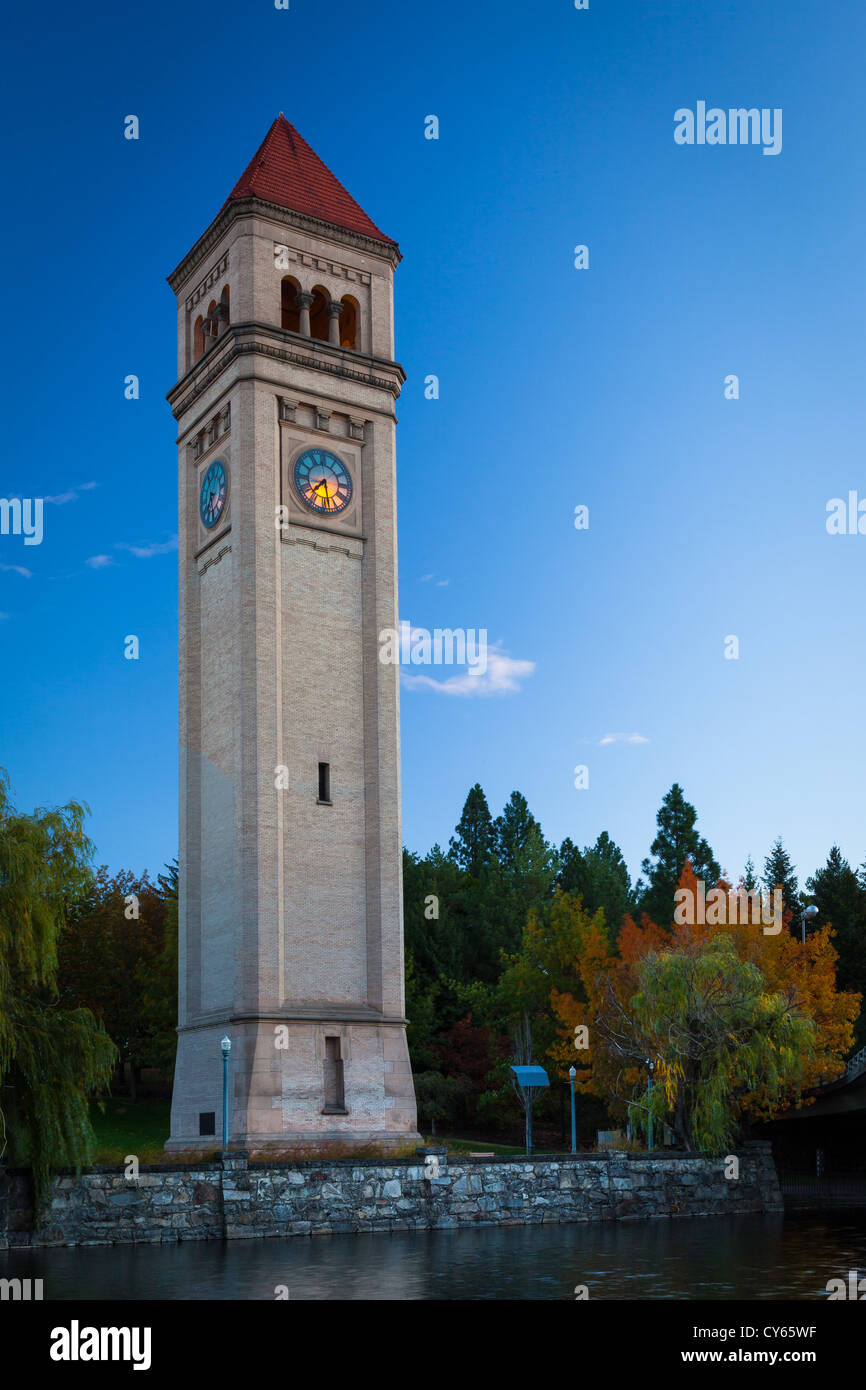 The Spokane clock tower in Riverfront Park in Spokane, Washington Stock