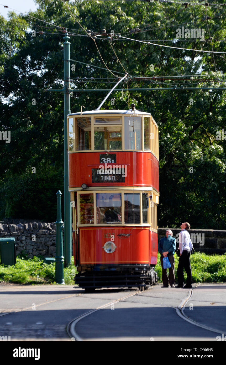 tram at crich tram museum derbyshire england Stock Photo