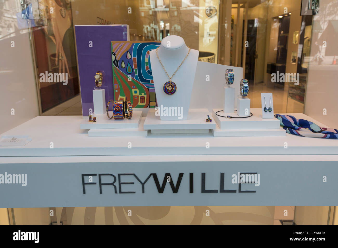 Frey Wille enamel jewelry store, Madison Avenue, Manhattan, New York City, USA Stock Photo