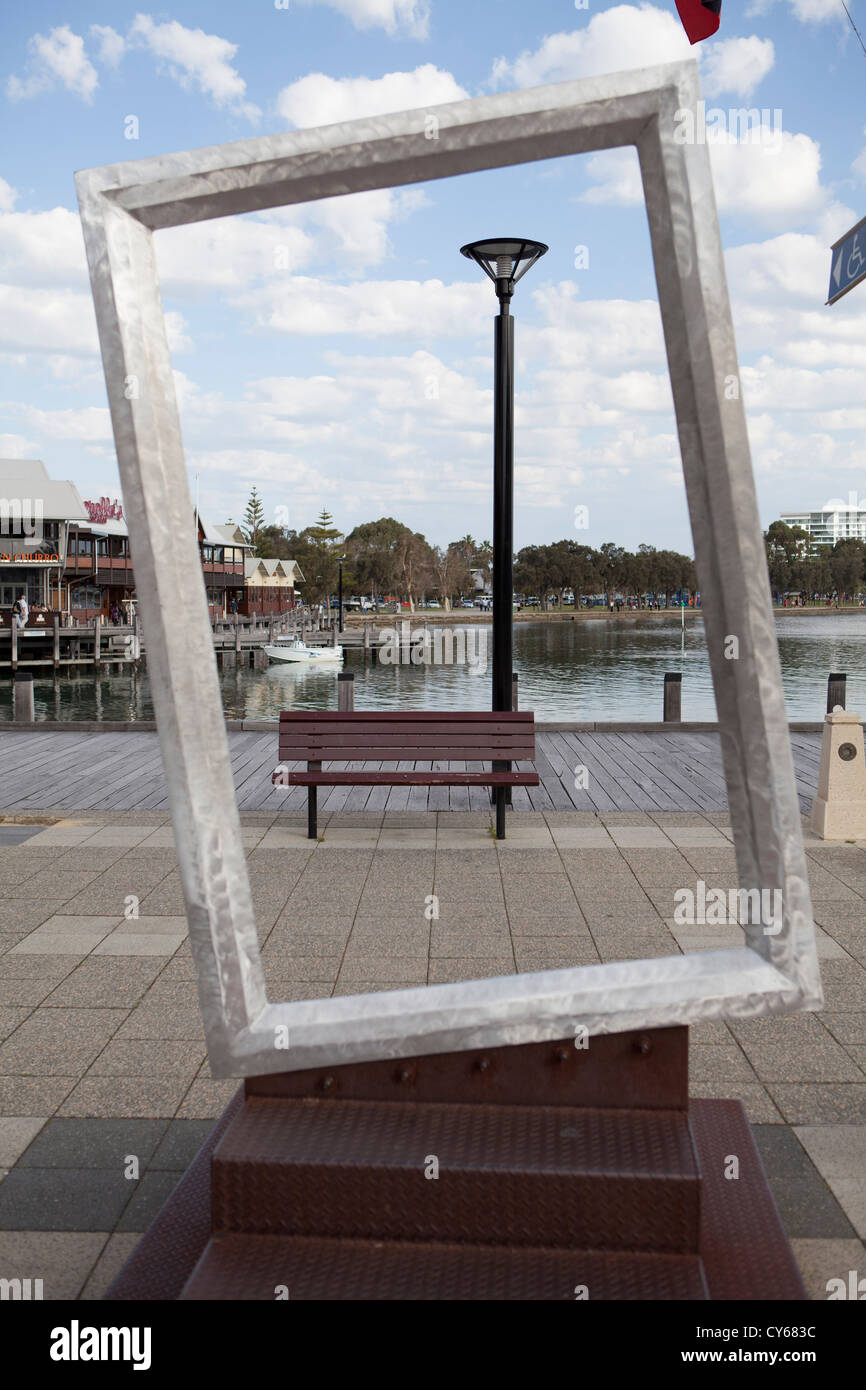 Public art sculpture frame in the city of Mandurah, Western Australia