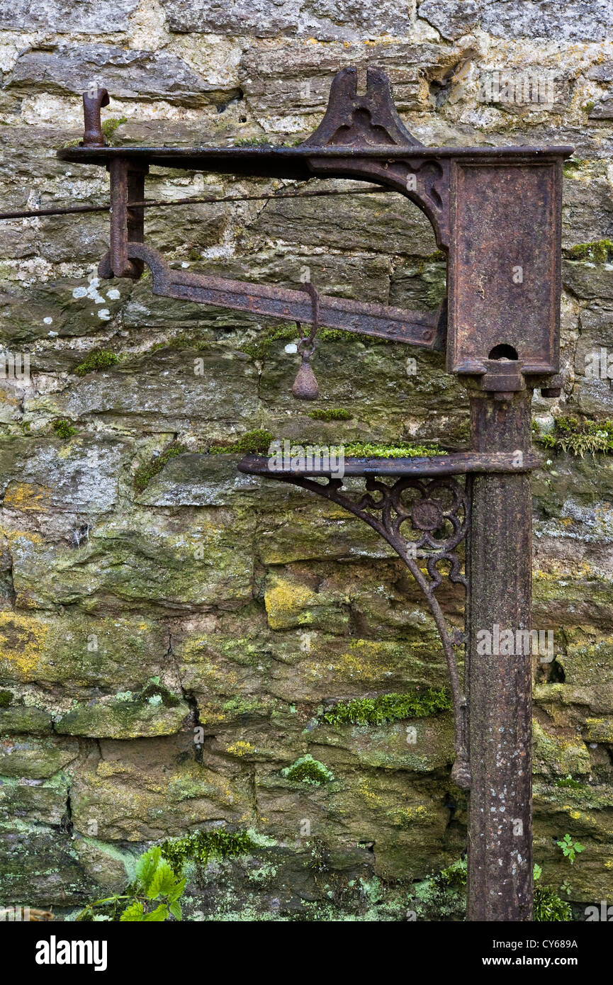Weighing scales outside an old flour mill, UK Stock Photo